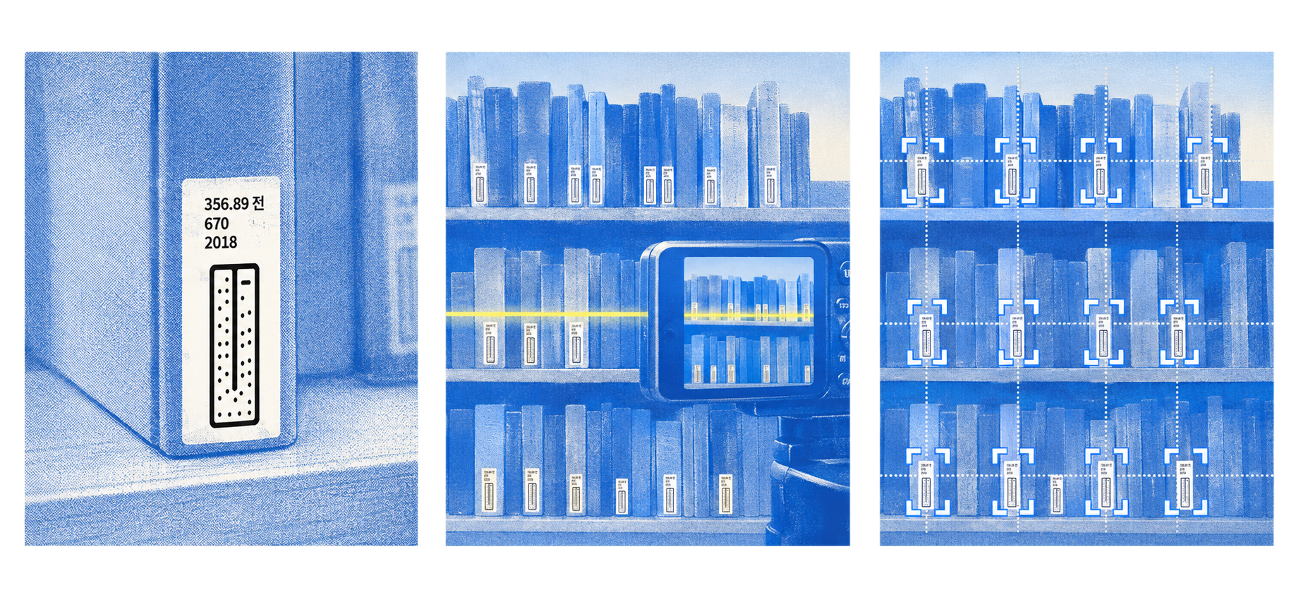 A URCODE pattern embedded into a book spine